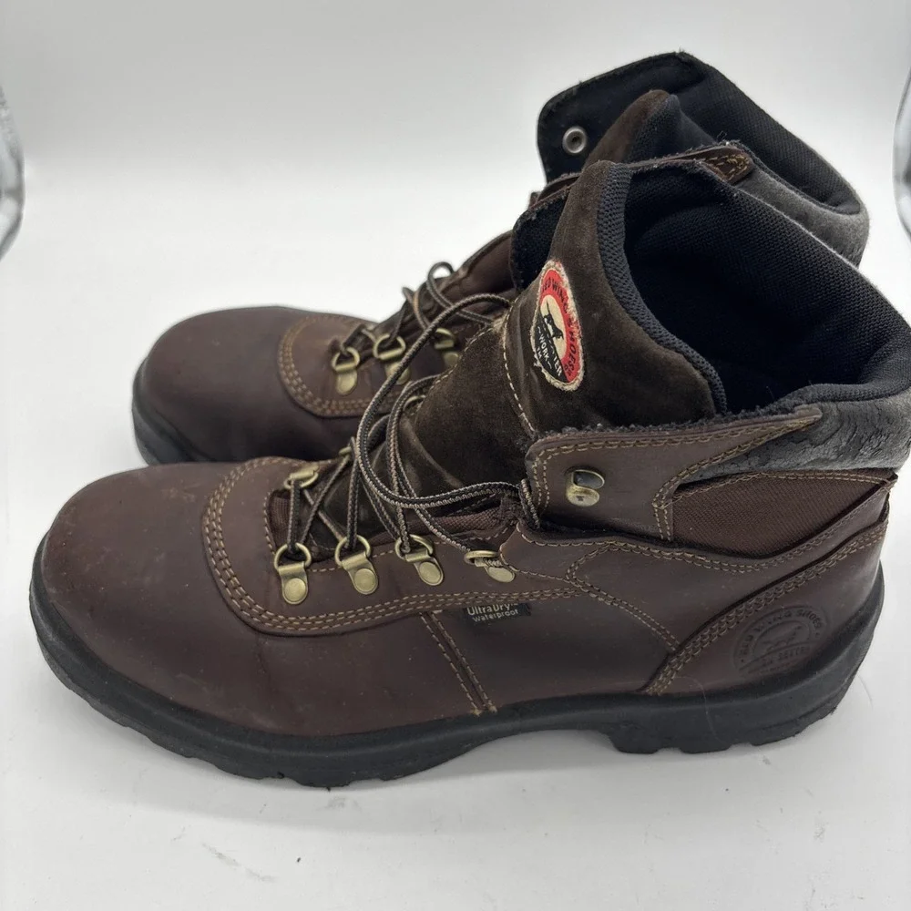 Mens Red Wing Irish Setter 83608 Ely Brn Leather Steel Toe Work Boots Sz 11 D